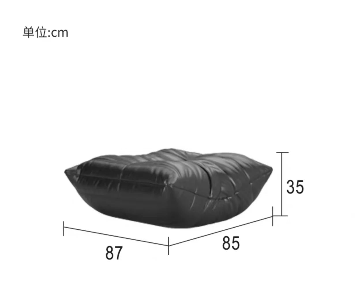 No-EN-Name-Null Modern Armless Soft Plush Orange Upholstered Padded Faux Synthetic Leather Fabric Cushions Caterpillar Bean Bag Chairs/Colors-Orange/White/Black/Blue/Pink/Gray