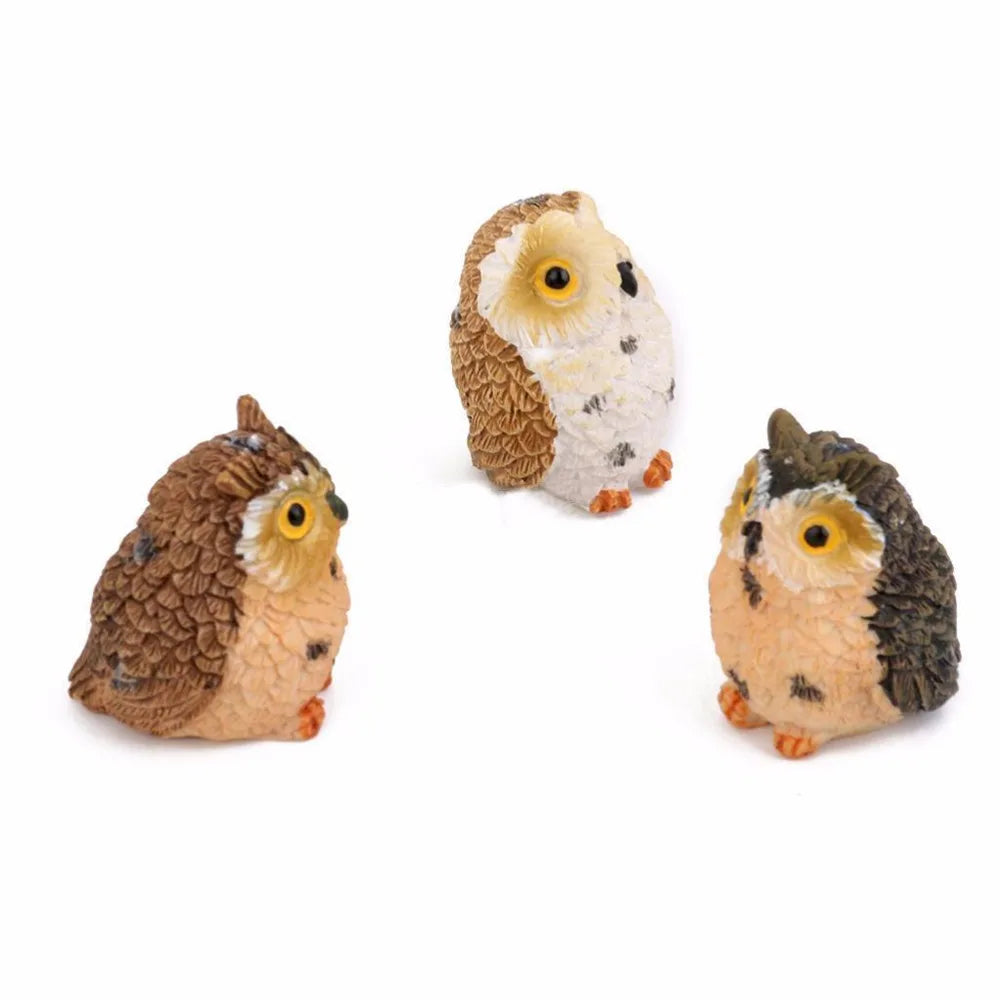 JETTING Movie-TV Characters Plastic Resin Multicolor Mini Cute Cartoon Night Owl Animal Figurines
