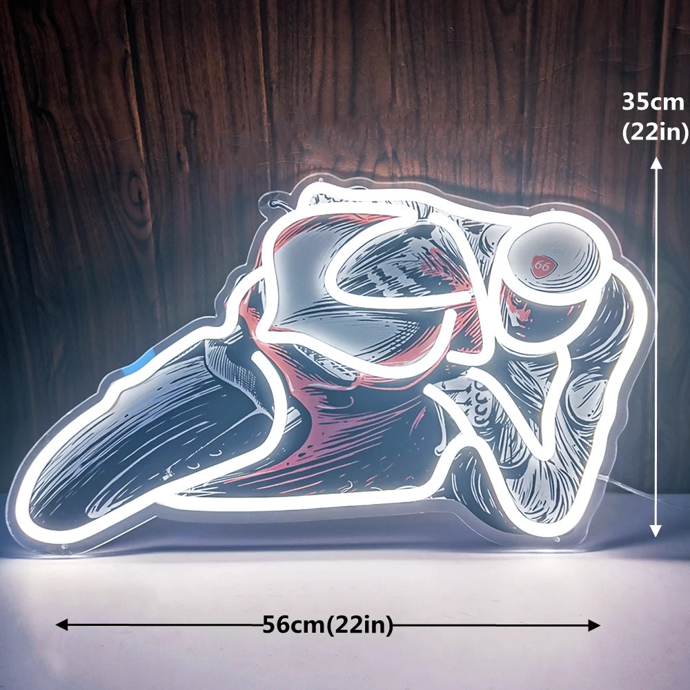 DELINEON Indoor Free Standing Adjustable Acrylic-Silicone LED NEON Blue Bicycle Shaped Wall-Mounted NEON Signs/Colors-Pink/White/Blue/USB-DC Powered/Dimmer Switch/Paste Hook-2 Hooks/Transparent Line/Power Cord/Meta Chain