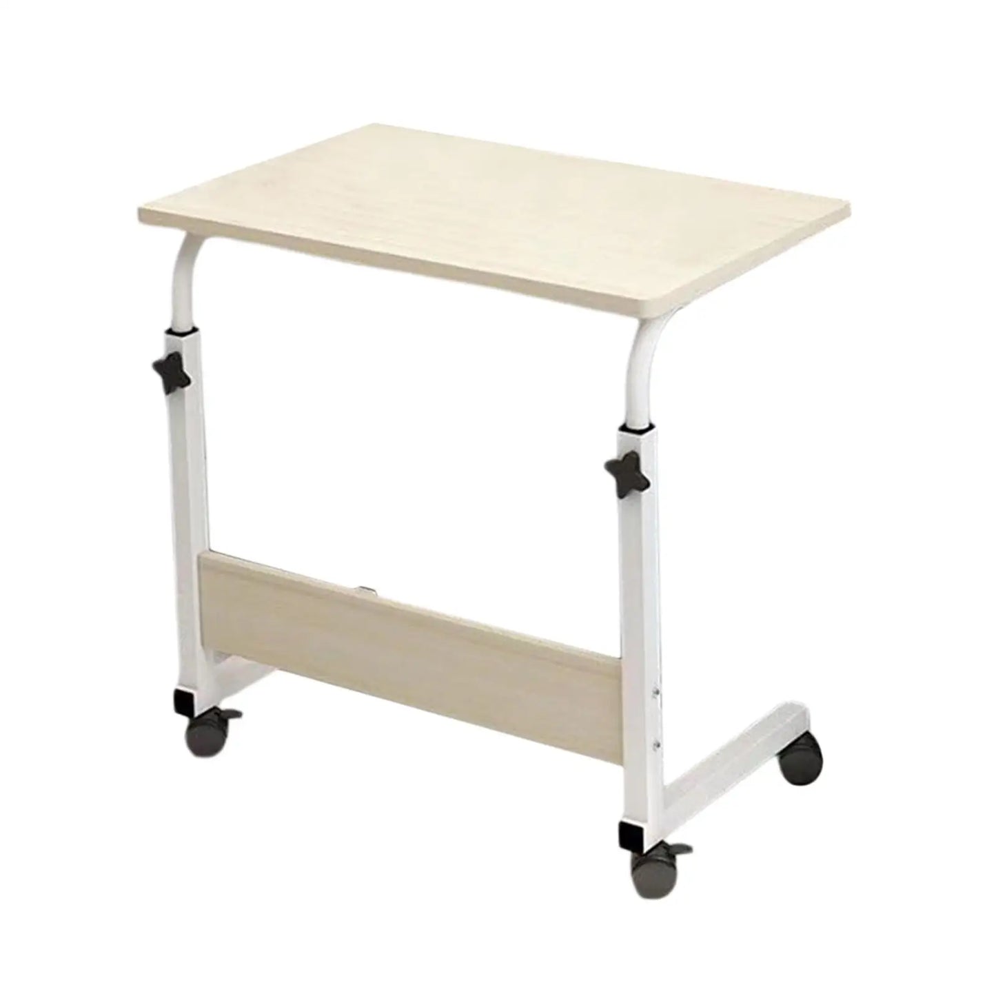 KESOTO Small Mobile Portable Brown-Black-Beige Rectangle Wood Top Steel Framed Adjustable Height-Shelves Computer Desks/4 Universal Wheels/4 Casters Brakes/Colors-Brown/Black/Beige/Storage Options/Assembly Required