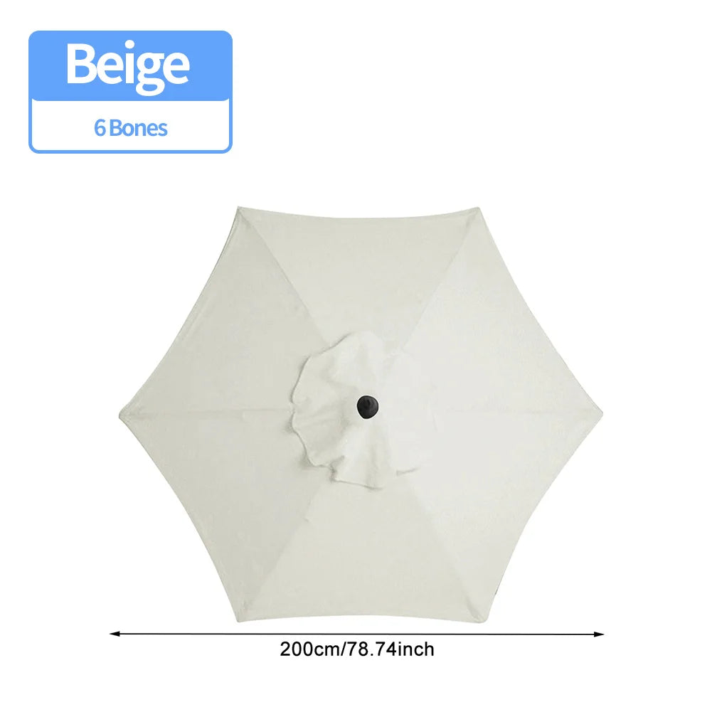 HOSPORT Outdoor 6 Bones Waterproof-UV Protection Patio Umbrella Replacement Polyester Canopy/Colors-Black-Red/Beige/Khaki/Dark Green