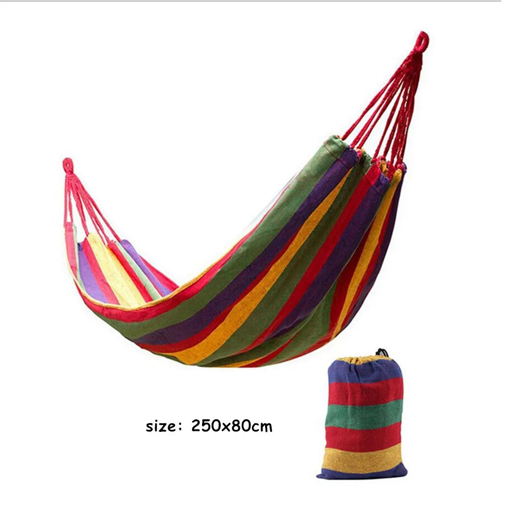 No-EN-Name-Null Outdoor-Indoor One Person Striped Black-Gray Canvas Fabric Hanging Swinging Hammock Chairs