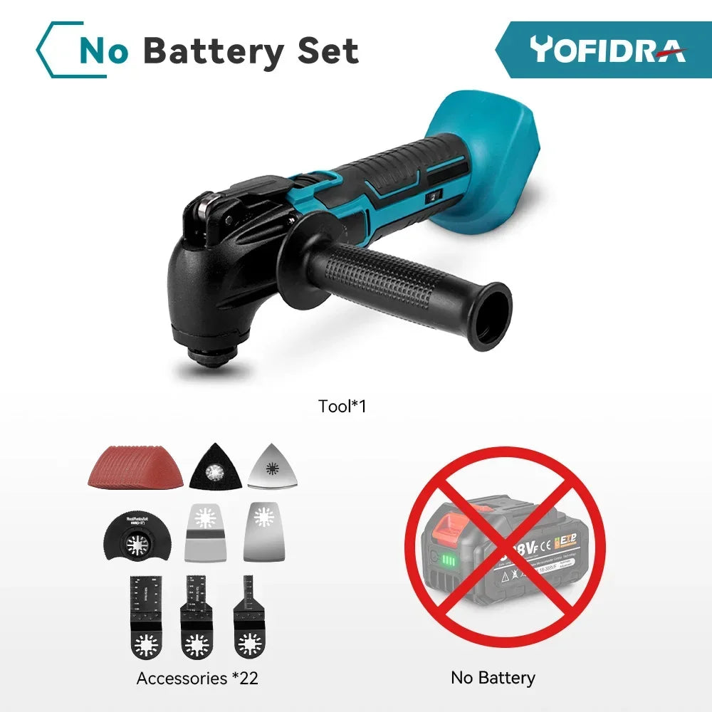 NEWBENY Outdoor Handheld Black-Blue Body Electric Rechargeable Battery-Powered Cordless 6 Speed Gears Oscillating Angle Multifunction Power Tools/Colors-Black/Blue/Red/Gray/Multicolor/1-22 Accessories/2 Lithium Batteries/1 Charger