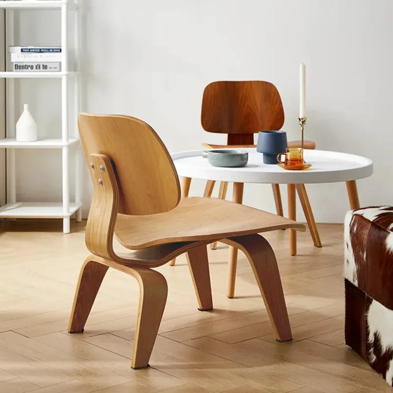 No-EN-Name-Null  Modern Integrated Wide Thick Curved Brown Hard Solid Plywood Armless Chairs/Colors-Brown/Beige/Black/Multicolor
