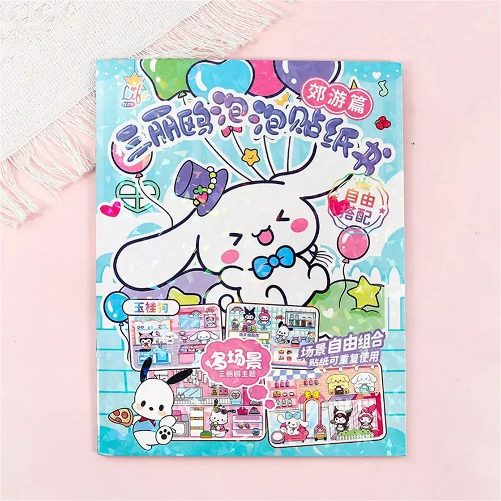 JOYTOP Kids 10 Styles Plastic Multicolor Cute Cartoon Sanrio Quiet Home Landscape Cardboard Sticker Books/Colors-Yellow/Pink/Pink/Purple/Blue/Multicolor/Ages: 3-14 Years Old-Older