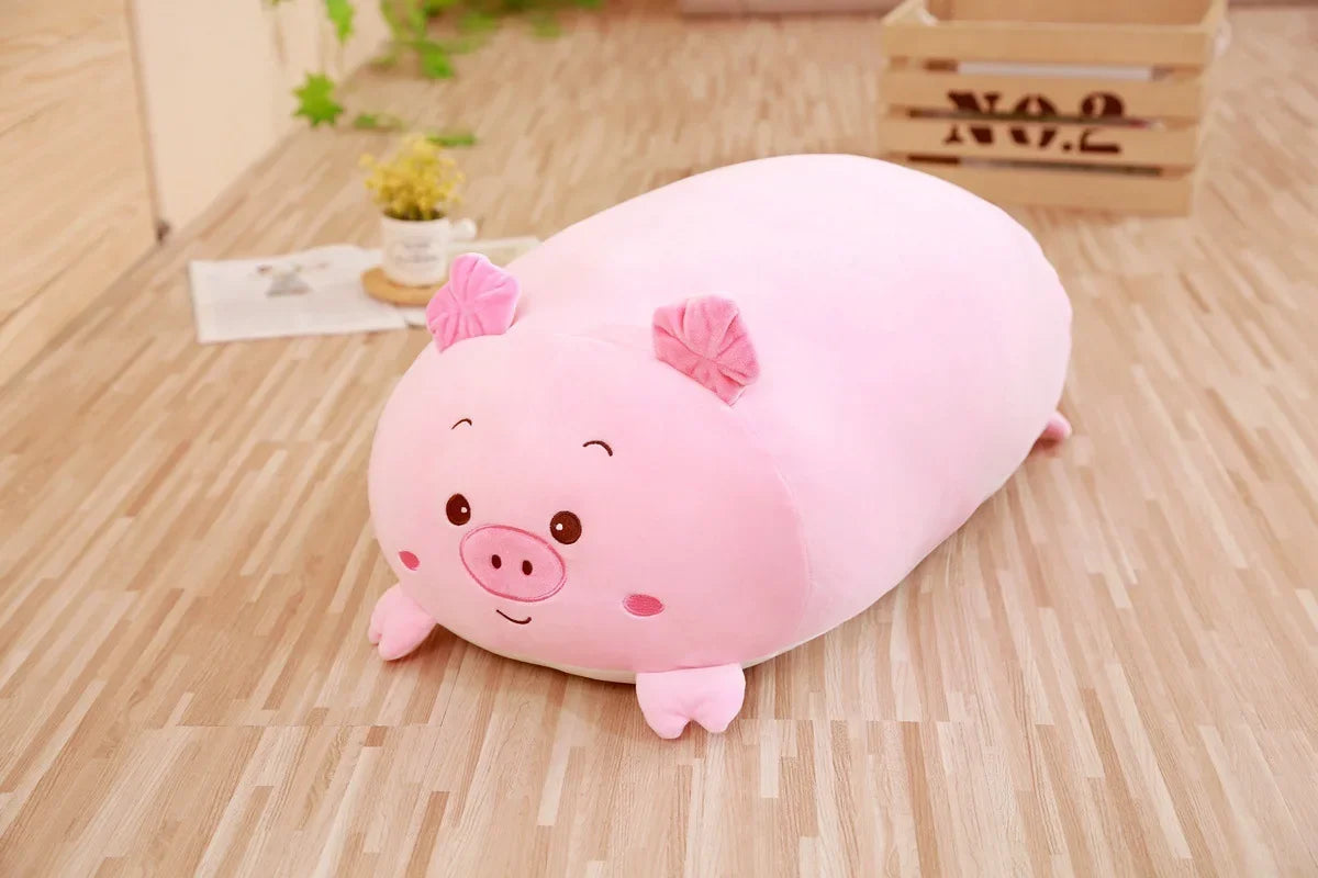 No-EN-Name-Null All Ages Modern Soft Plush Polyester-Cotton Fabric Oblong Shaped Multicolor Printed Cute Cartoon Stuffed Animals/ Colors-Multicolor/Brown/Green/Blue/White/Pink/Animals/Size: 18-28cm