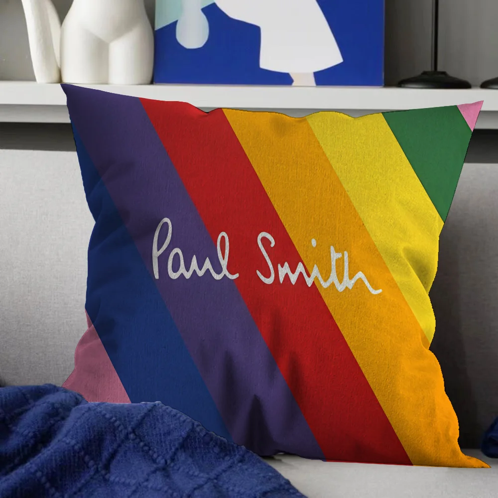 MINISO Printed Paul Smith Multicolor Square Double-Sided Cotton-Polyester Blend Washable Pillowcases/Colors-Multicolor/Striped/Purple/Black/Blue/Red/ 8 Sizes/(Pillow Not Included)/DO NOT BLEACH-DRY CLEAN/Ironing Temperature 100'Celsius