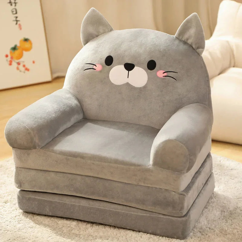 NULL Kids Medium Firm Polyester Fabric Cushions Gray Cute Cartoon Animal Design Play Sofas Armchairs /Colors-Gray/Pink/Green/Blue/Orange
