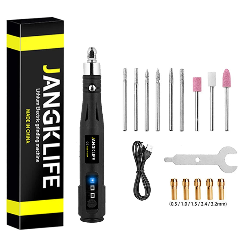 JANGKLIFE Mini Handheld Black-Silver Body Powerful DC-Powered Adjustable Speed Built-In Lighting Keyless Chuck Rechargeable Lithium Battery-Powered Electric Cordless Screwdriving Rotary Drills Colors-Black/Silver/Gray/Yellow