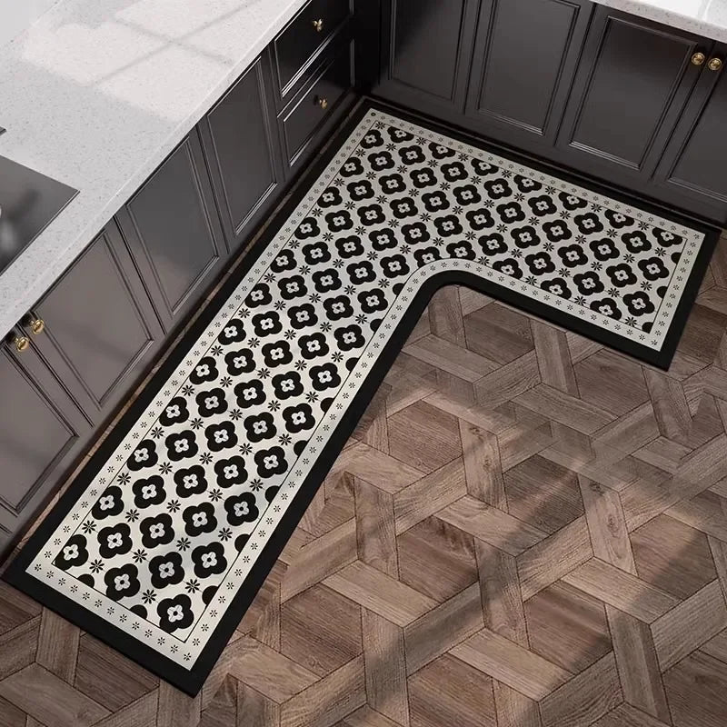 L-Shape Anti-Slip Scratch Resistant Wilton Cartoon Waterproof/Oil Proof /PVC Leather Customized Kitchen Mats/Colors-Geometric/Beige/Multicolor/Animal/Brown/Black/Many Sizes