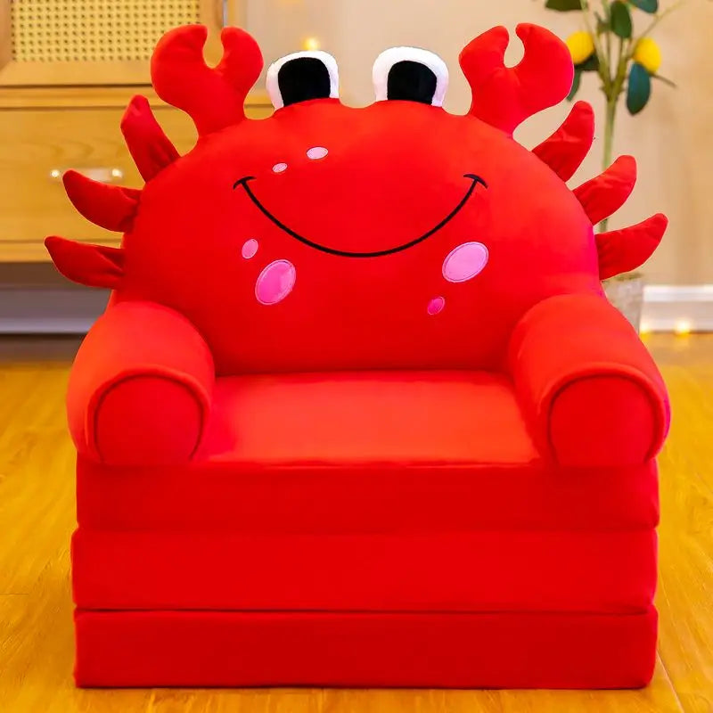 No-EN-Name-Null  Modern Kids One Seat Purple Cute Cartoon Animals-Princess Design Upholstered Padded Soft Polyester Fabric Armchairs/Colors-Purple/Red/Pink/Blue