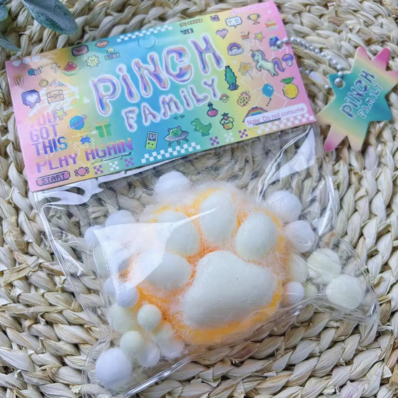 No-EN-Name-Null TPR Clear Plastic-Soft Sticky Cartoon Animal Cat Paws Print Inside Stress-Anxiety Relief Squeeze Pinch Family Executive Toys/Colors-Purple/Pink/Clear/Animal/Ages: 6-18 + Years Old-Adults
