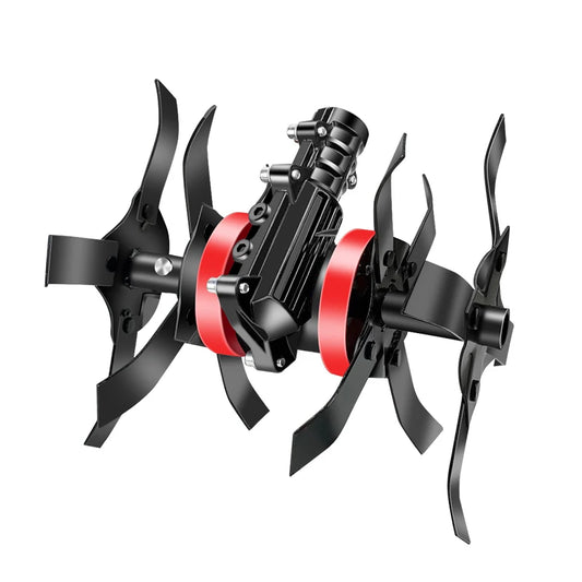 FENGKE Outdoor 4-Stroke Mini Garden Red-Black-Gray-Silver Metal Tiller-Cultivator Attachments