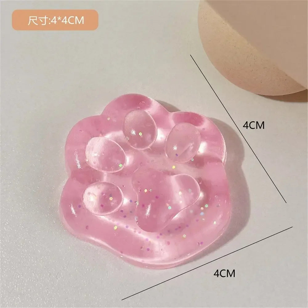 GOOTRADES Squeezable Stretchable Non-Toxic Synthetic TPR Silicone Mini Cute Adorable Animal Cat Paws Pinch Soft Fidget Activity Toys/Colors-Clear/Pink/Gray/White/Blue/Ages: 2-18 Years Old-Adults