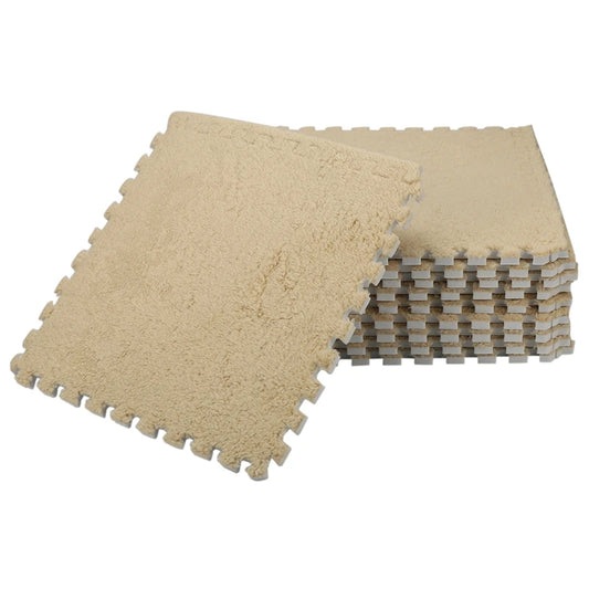 Kids 10 PCS Set Jigsaw Interlocking Ant-Fatigue Foam EVA Mat Flooring/Colors-Beige/Gray