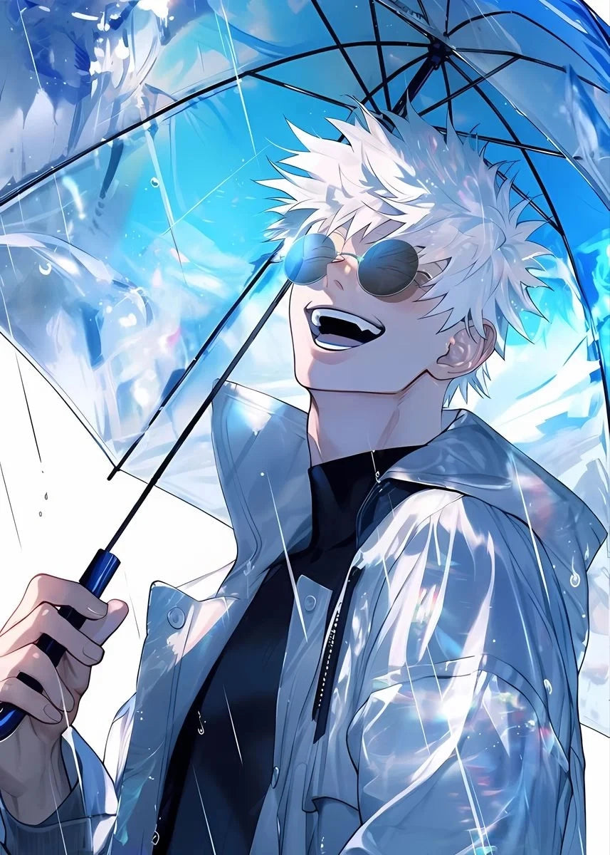 NULL Unframed Canvas Medium Watercolor Japanese Anime Jujutsu Kaisen Prints /Colors-Blue/Black/Multicolor/Purple/White/Red