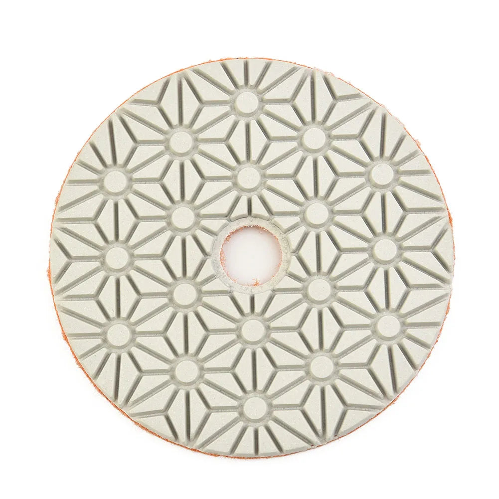 VIBRATITE Wear-Resistant Three-Steps 4 Inch Multicolor Round Shaped Geometric Synthesis Diamond Abrasive Grit Dry-Wet Resin Powder Polishing Pads