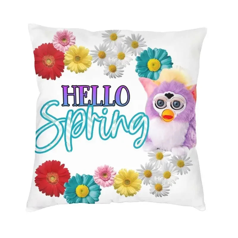 No-EN-Name-Null Printed Square Cartoon Anime Furby Design Decorative Throw Pillows
