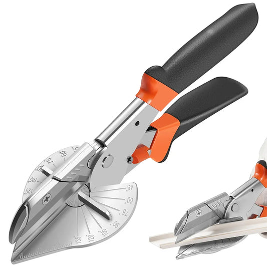 Industrial Adjustable Multi-Angle Rubber Covered Orange-Black Handles Handheld Metal Miter Shears  /Colors-Black/Orange/Silver/White