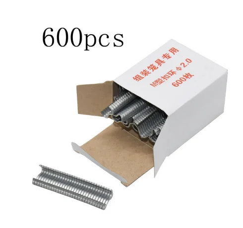 ISFRIDAY DIY Woodworking Blue Plastic Covered Handles Gray-Silver Metal Hog Ring Wire Cage Clamp Pliers /600 Nails Included