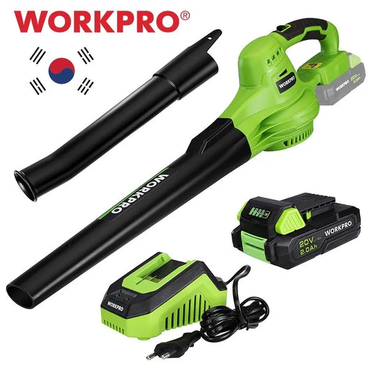 WORKPRO 2.0Ah Battery 20V Cordless Leaf Blower Variable Speed Air Powered Blower Sweeper for Dust,Snow Blowing Garden Power Tool
