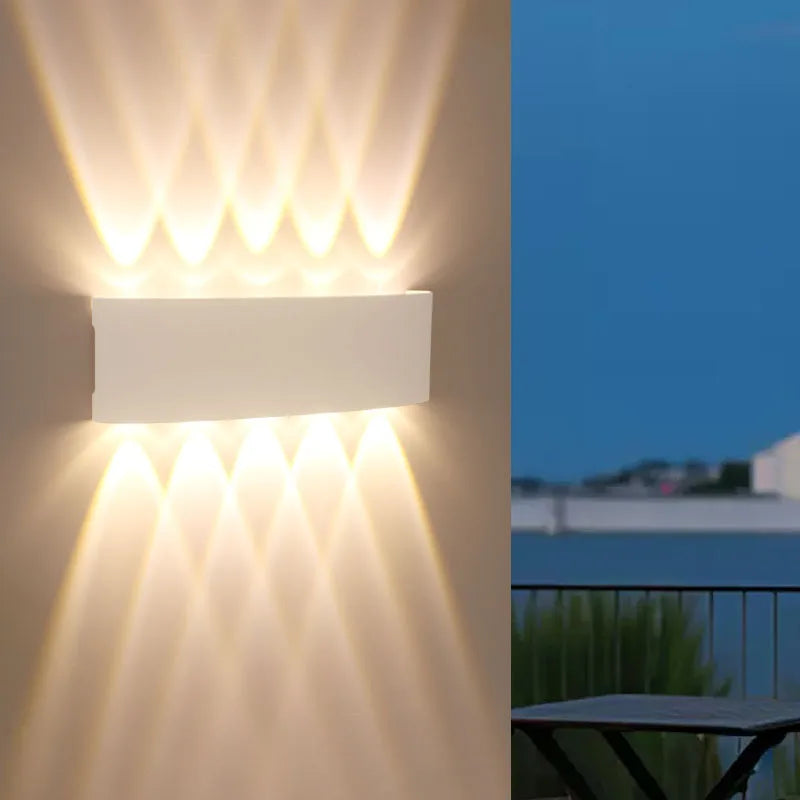 IQSCI Outdoor-Indoor Modern Waterproof Black-White Rectangle Shaped ABS Plastic Body AC-Powered Wall-Mounted Up-Down LED Lights Wall Light Fixtures