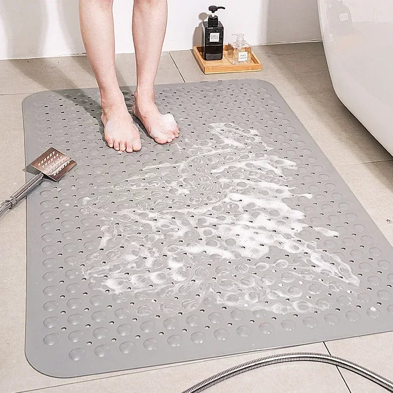 No-EN-Name-Null Modern Multicolor Rectangle Machine-Made Plastic Non-toxic Anti-Slip Base Suction Cup Large Bathroom Shower Bottom Mats /Colors-White/Pink/Beige/Red/Blue/Gray/Multicolor