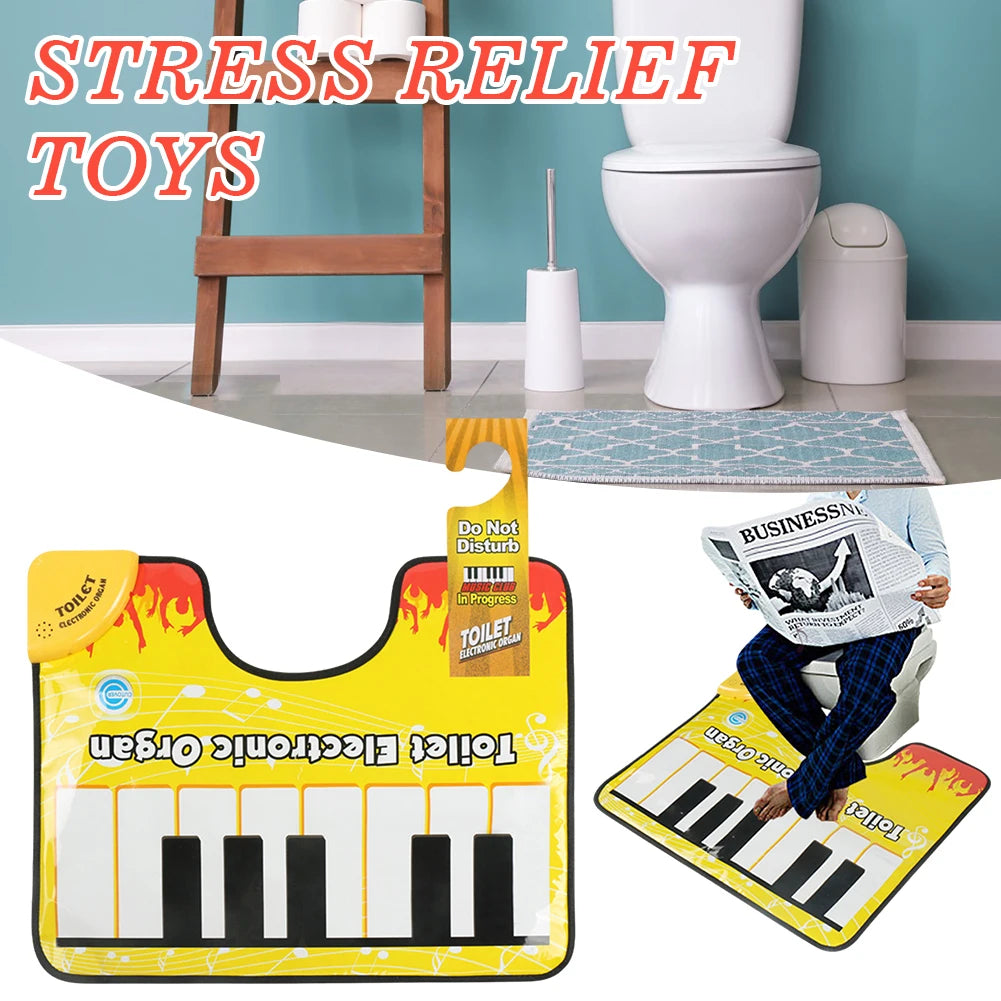 ANTI-SKIDMAT Kids Waterproof Plastic Electronic Musical Organ Reusable Yellow-Black Trim Toe-Tapping White-Black Keyboard Potty-Training Anti-Slip Bathroom Mats/Hand Washing Required /Ages: 3 Years Old-Older/Colors-Striped
