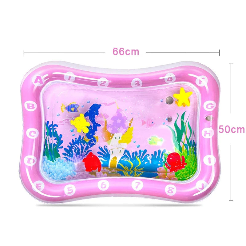 No-EN-Name-Null Babies-Preschoolers Portable Multi-Shaped Soft Plastic Leak-Proof Multicolor Funny Ocean Creatures Design Inflatable Air-Warm-Cold Waterfilled Magic Tummy Time Play Mats/Colors-Pink/Blue/Multicolor/Animals/Ages: Newborn Babies-3 Years Old