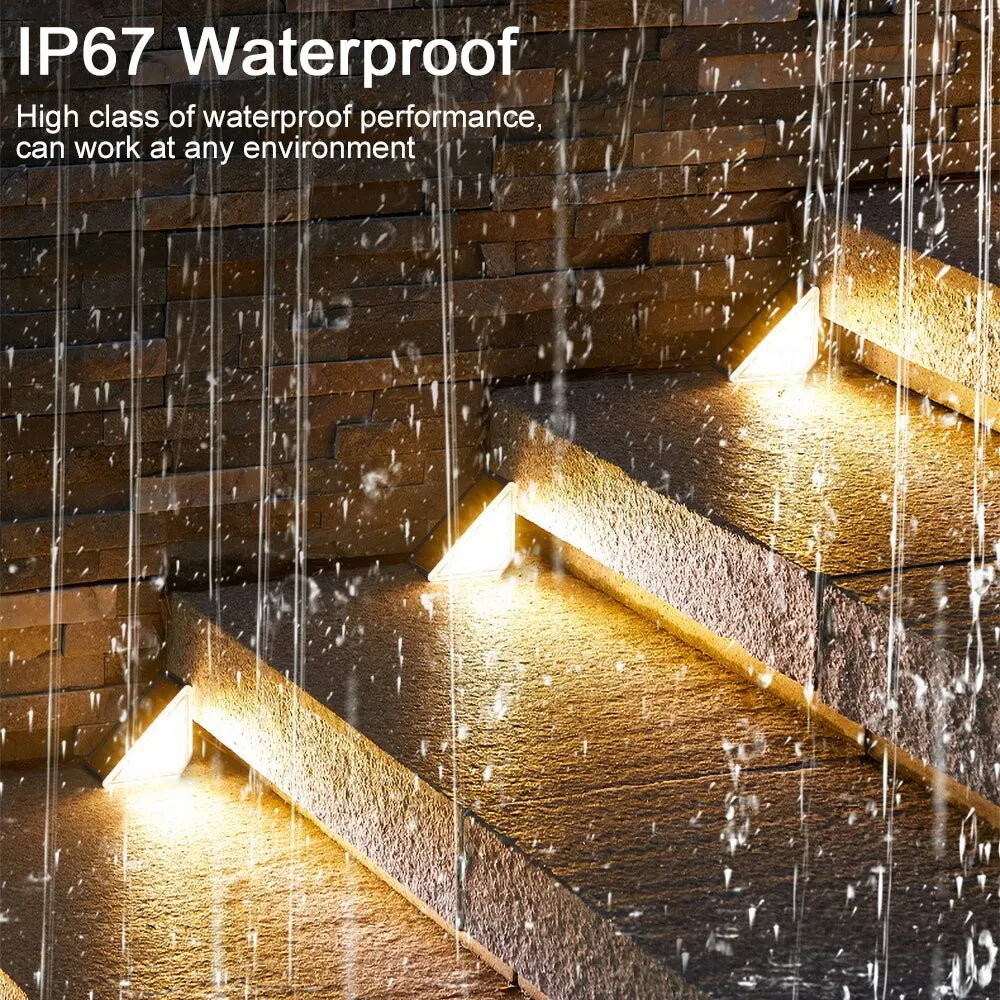 KLA-FCOB 2-6 PCS Waterproof Warm-Cool-Daylight White LED Outdoor Black-White Triangle Plastic Body Solar-Powered Built-In Light Sensor Step Landscape Pathway Light Sets/Colors-White/Black/Multicolor