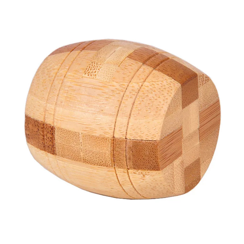 OLOEY Teens-Adults Kong Ming Lock Medium Hard Geometric Shaped 3D Disentanglement Brown-Beige Solid Bamboo Wood Brain Teaser Mechanical Puzzle Toys/Ages: 13-18 Years Old + Older/Colors-Brown/ Beige/Geometric