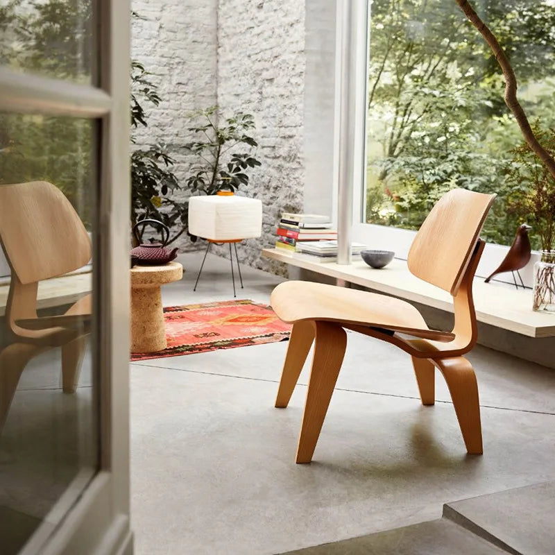 NULL No-EN-Name-Null Modern Nordic Adults Natural Beige-Brown-Black Hard Solid Wood Slipper Aircraft Shell Chairs