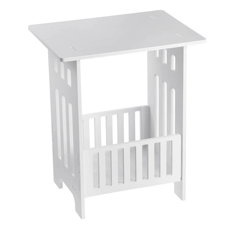 No-EN-Name-Null  Modern 2-Tier Waterproof Moisture-Proof White Mini Rectangle Shaped Wood-Plastic Bedside Nightstands/Size : 34 x 26 x 40cm/ 13.40x10.24x15.75 Inches