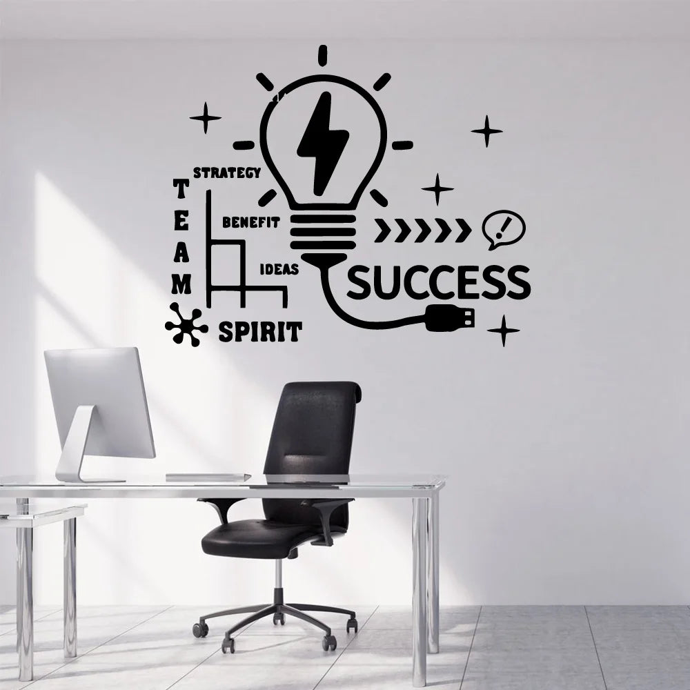 No-EN-Name-Null Modern Waterproof Removable Black Plastic Self-Adhesive DIY Home-Office Anime Cartoons Text Hallow-Out Carved Motivational Phrases Vinyl Wall Mural Decals/Colors-Black/Multicolor