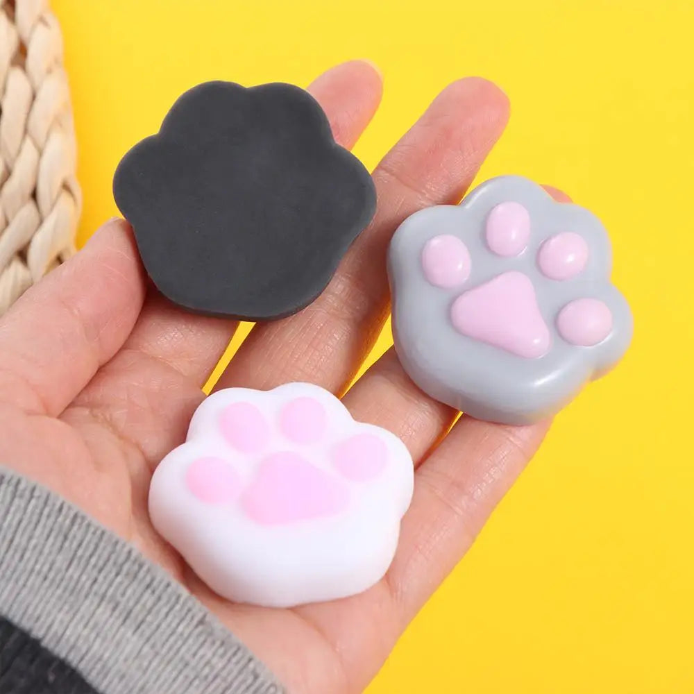 GOOTRADES Squeezable Stretchable Non-Toxic Synthetic TPR Silicone Mini Cute Adorable Animal Cat Paws Pinch Soft Fidget Activity Toys/Colors-Clear/Pink/Gray/White/Blue/Ages: 2-18 Years Old-Adults