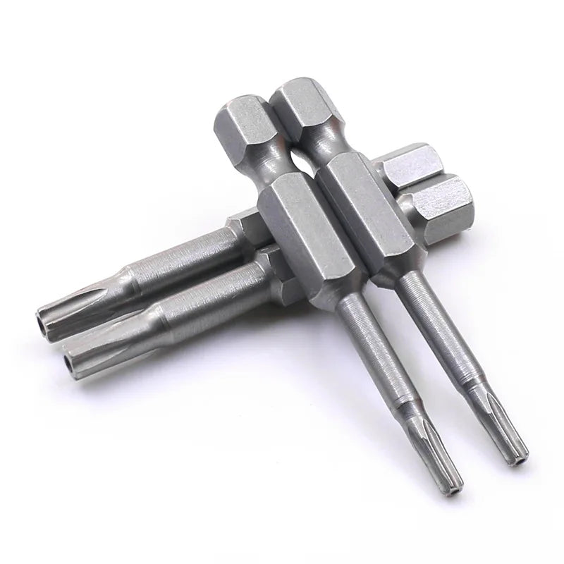 XMSJ 7 PCS Mini Pentacle Star 5-Point Screw Head 1/4 Hex Shank Head Screwdriver Magnetic Gray-Sliver Alloy Steel BITS Sets