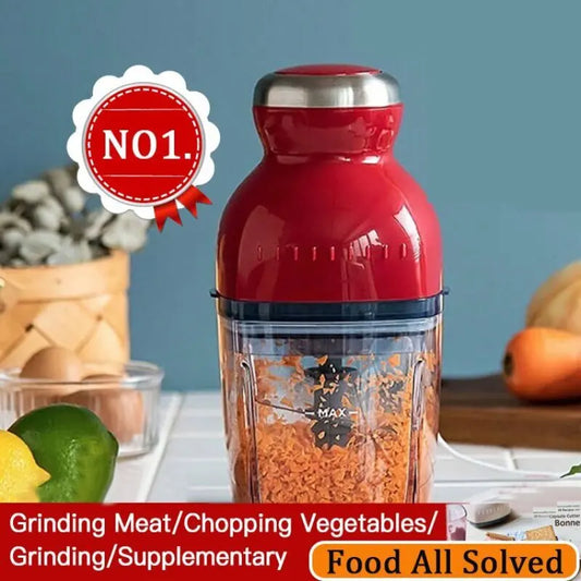 DASH Kitchen 8 Functions In 1 Multifunctional Food Processors/Equipped With 5 Accessories/300 Watts/Voltage: 220V 50Hz/Stain Steel Blades/Colors-Red/Beige