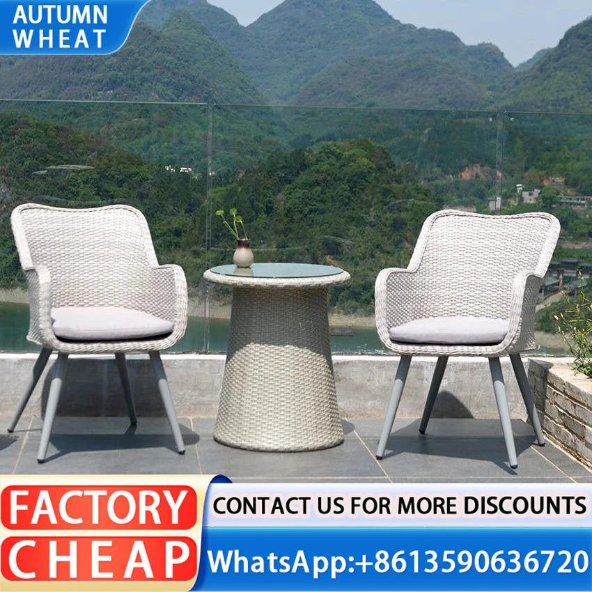 No-EN-Name-Null Outdoor Modern Waterproof Resin Fabric Cushions Four Persons Sofa-Table-Chairs Solid Teak Wood Aluminum Metal Garden Sets/Colors-White/Gray/Brown