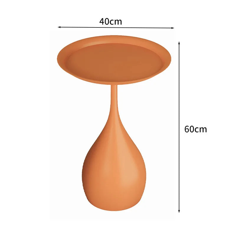 No-EN-Name-Null Modern Small Round Top-Wrought Iron Metal Base Mobile Coffee Tables/Colors-White/Light Brown/Yellow/Orange/Black/Royal Blue/Dark Blue/Size: 62 x 42 x 35cm