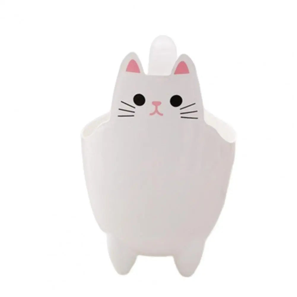 No-EN-Name-Null Large Thick Black Plastic Cute Cartoon Cat Face Custom Shape Desktop Trash Cans/No Cover/Colors- Animal/White/Black/Pink/Multicolor