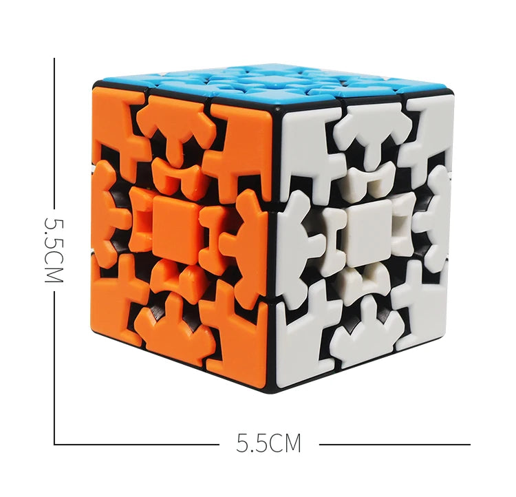 XDR Kids-Adults Medium Hard Mini Multicolor Plastic Square 3 Gear Levels Magic Twistable Stick-Less Cog Wheel 3D Sequential Rubik Cube Mechanical Puzzles Toys/ Ages 3-14 Years Old + Older/Colors-Red/Black/Orange/Multicolor/Geometric
