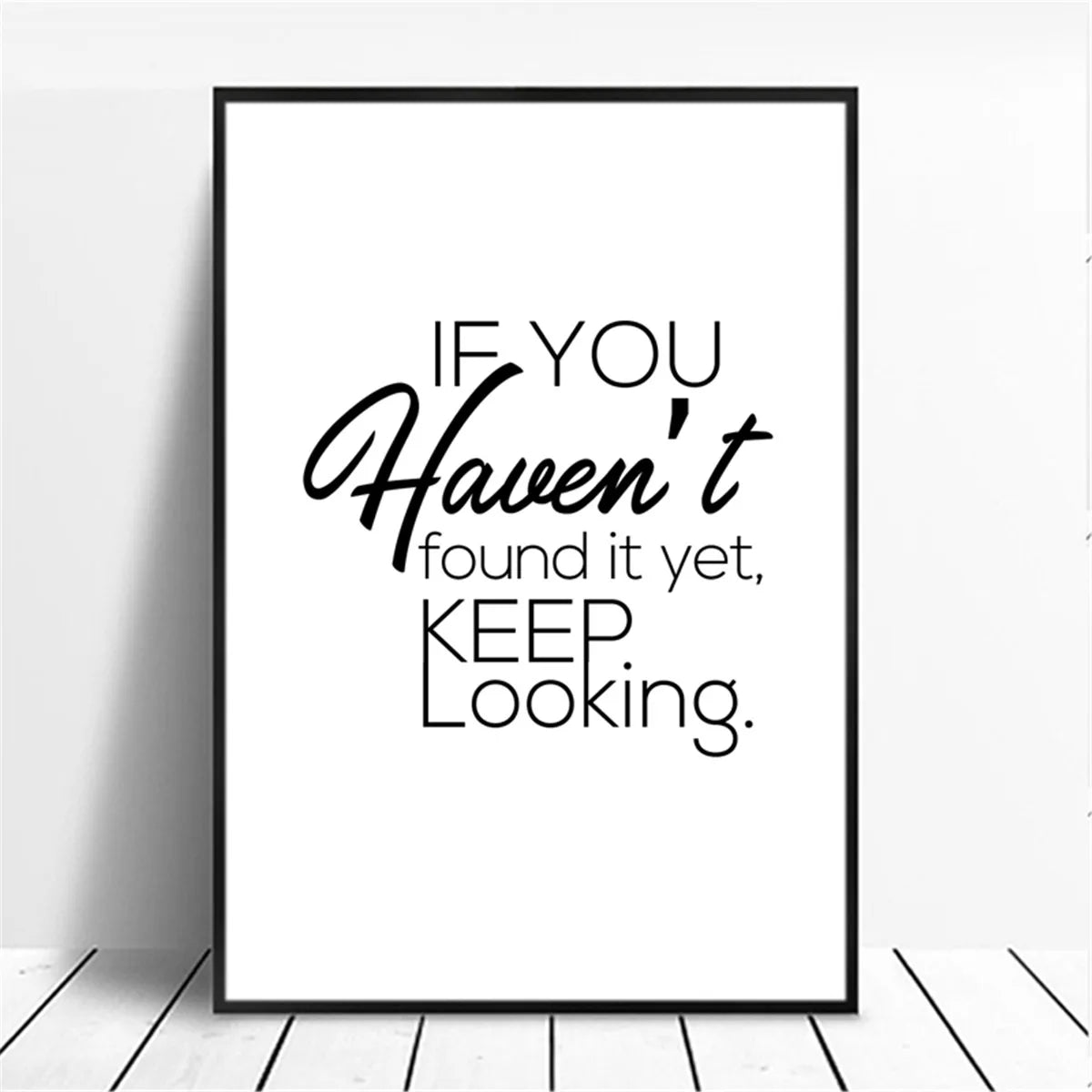 Unframed Canvas Rectangle Waterproof Ink Wall Black-White Quotes Minimalist Positive Words Prints