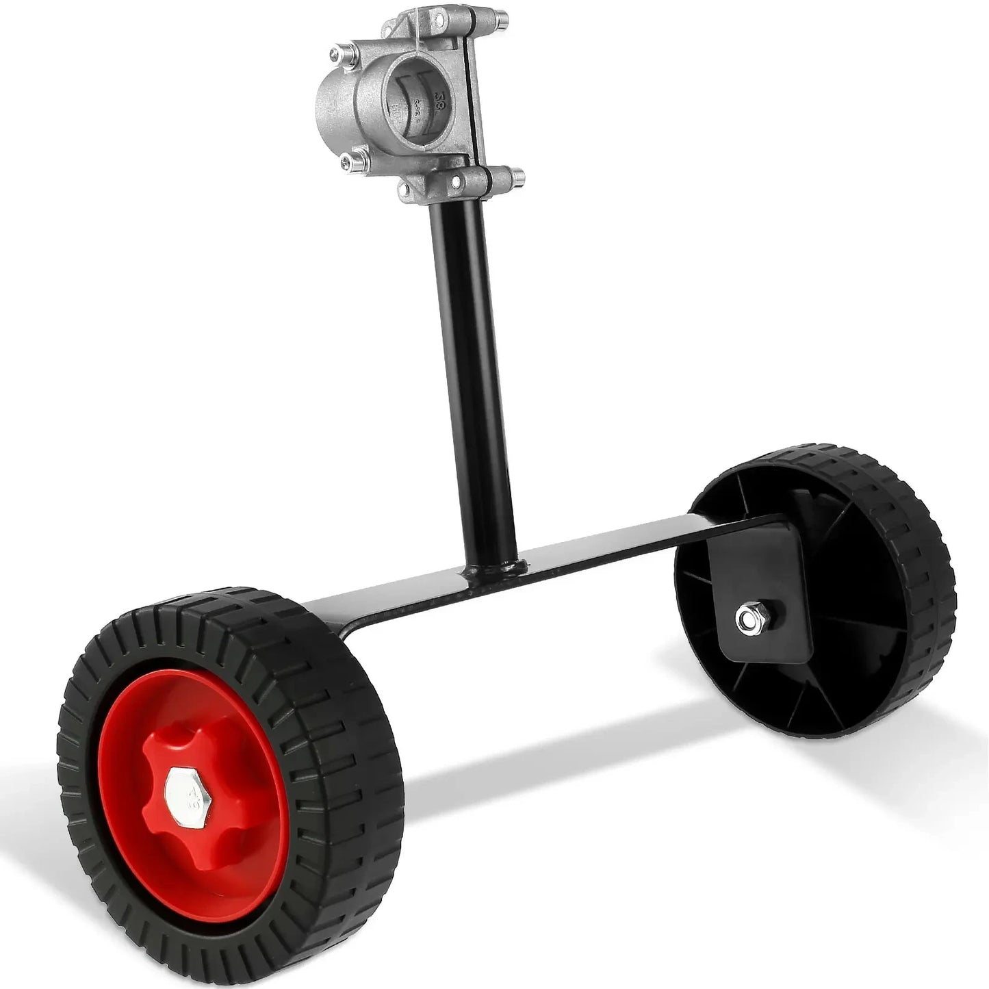 TOORISE Adjustable Height Weed-Grass Trimmers Black-Red Plastic Rollers Metal Support Wheels Weed Trimmer Accessories