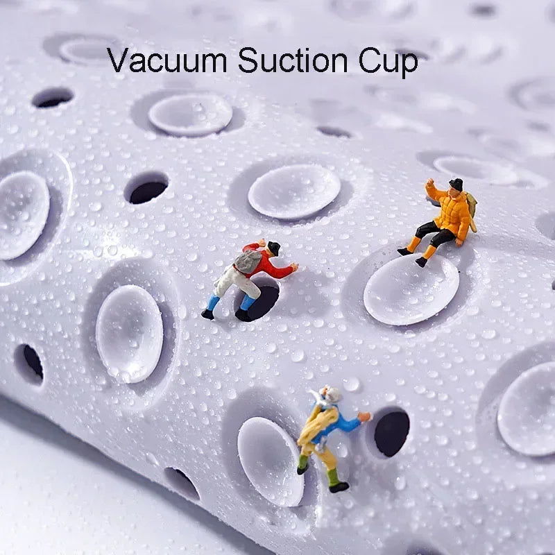 No-EN-Name-Null Modern Multicolor Rectangle Machine-Made Plastic Non-toxic Anti-Slip Base Suction Cup Large Bathroom Shower Bottom Mats /Colors-White/Pink/Beige/Red/Blue/Gray/Multicolor