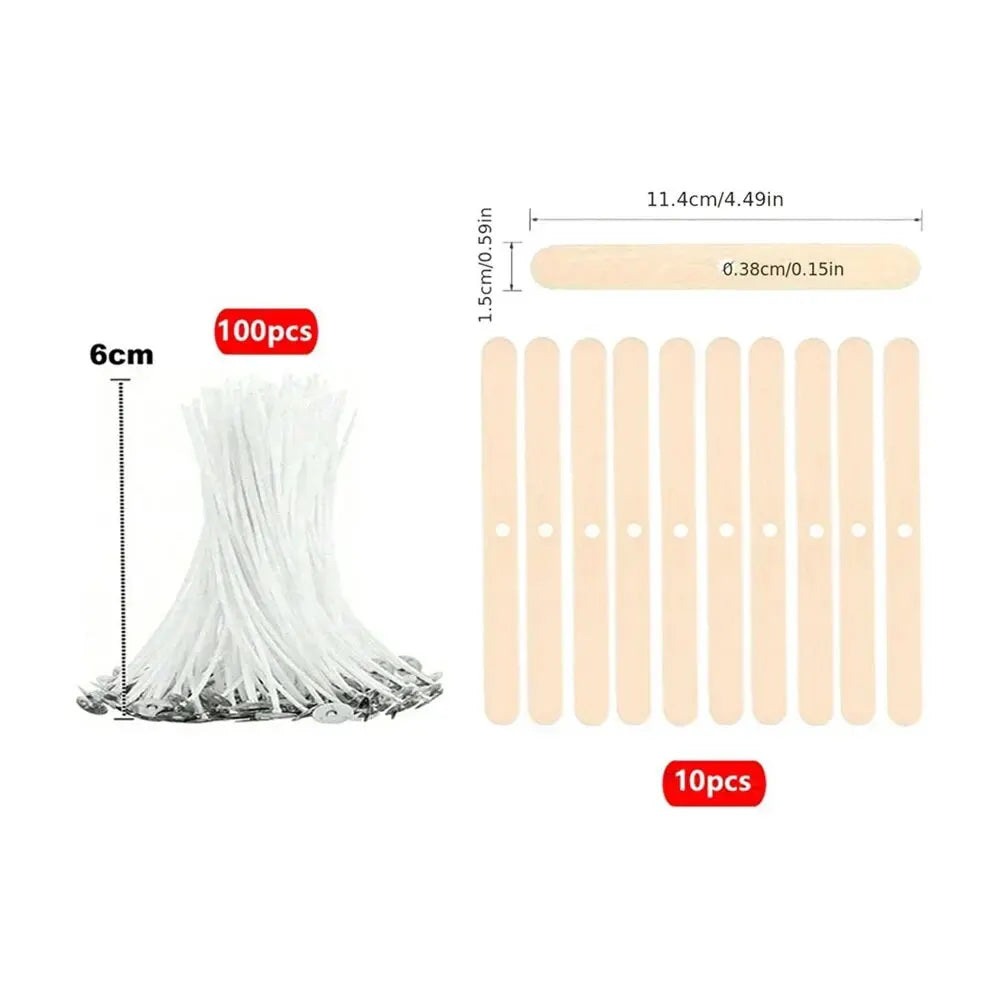 110 PCS Cotton Wicks-Soy Wax Core Smokeless Candle Wicks For Candle Making