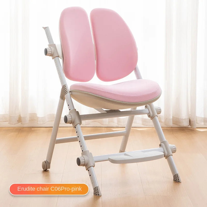 OMGD Kids Adjustable Height-Backrest-Footrest Plush Soft Upholstered Padded Faux Leather Cushions Carbon Steel Frame Computer Folding Chairs/Colors-Pink/White/Beige/Green/Gray/Multicolor