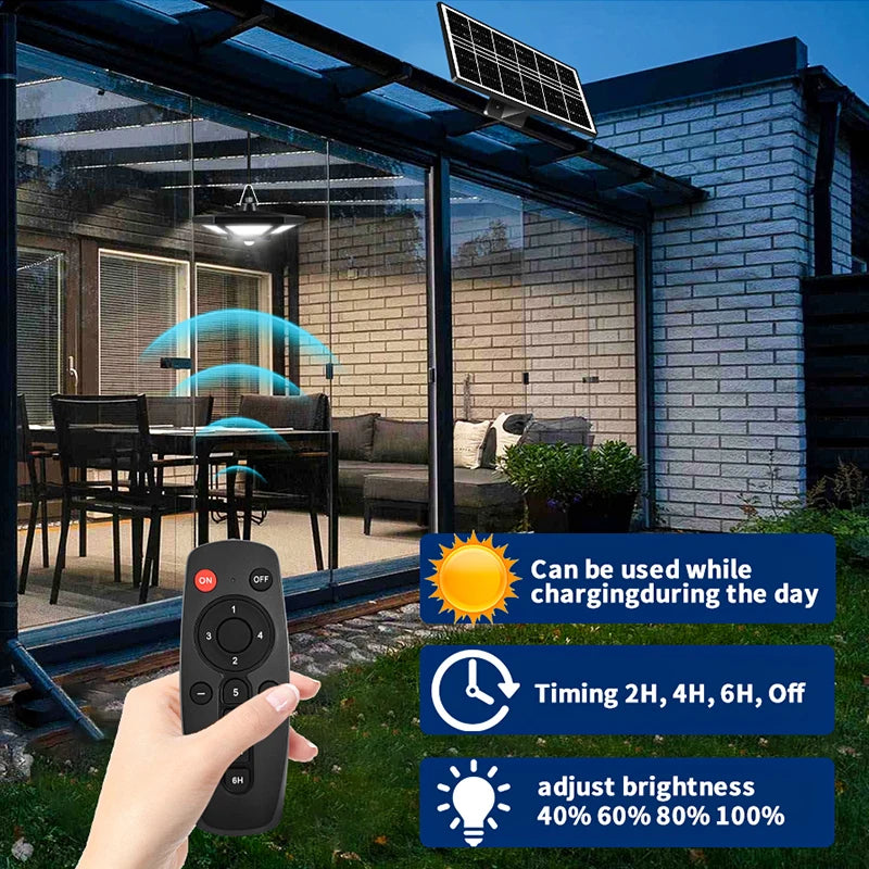 Black-White Colors Outdoor 180 Cool LED Beads Split Design Remote Control Adjustable IP65 Protection Dimmable Solar Lights/Motion: 5 Lighting Modes