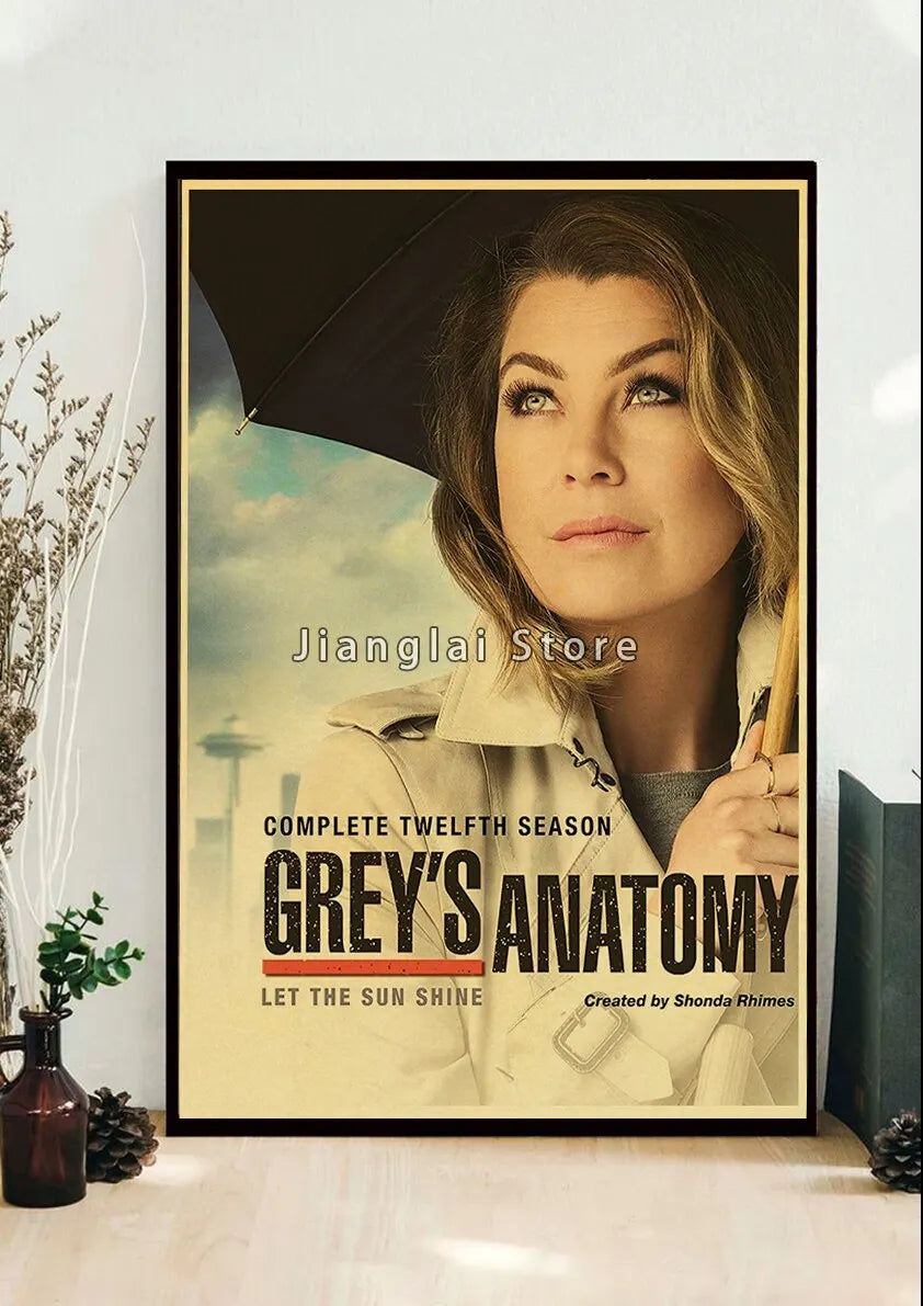 No-EN-Name-Null Unframed Printed Polyester Canvas Anime Cartoons-Movie-TV-Pop Culture-Life Changes In A Heartbeat Greys Anatomy Style Wall Art Posters/ Colors-Multicolor/Black/Beige/White/Gray/Gold/Floral