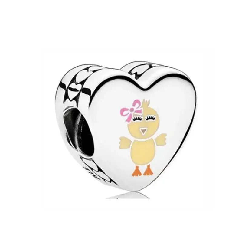 DISNEY Imitation Sterling Silver Metal-Gold-Plated Enamel Clear White Zircon Stones Beads Fine Imitation Fits Pandora Bracelets Charms-Pendants/Colors-Silver/Gold/Clear/Multicolor/Animal