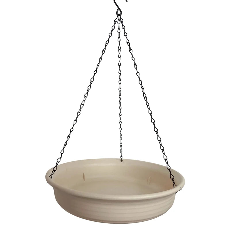 No-EN-Name-Null Outdoor Garden Hanging Black Metal Chains Round Gray Plastic Water Bowl Bird Feeders/Colors-Orange/Black/Gray/Beige/Brown
